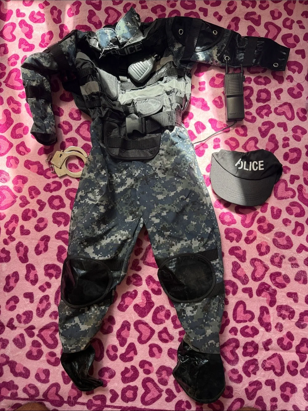 Kids Police SWAT Camouflage Costume Set - Gray Camo